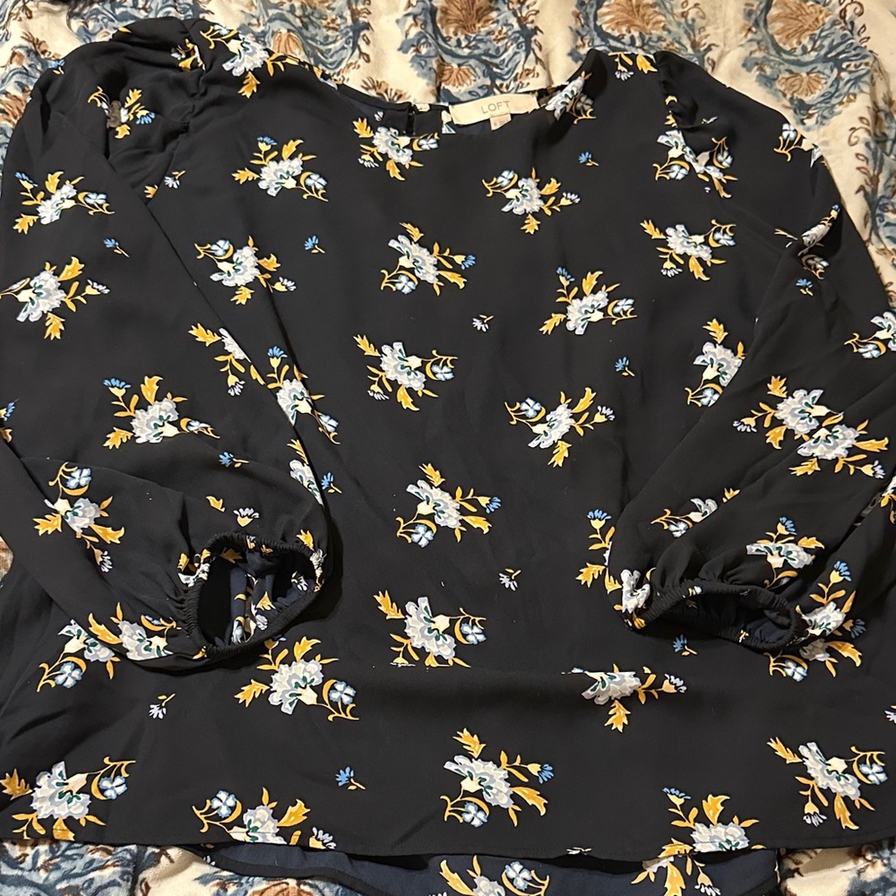 Floral  Loft navy Blouse